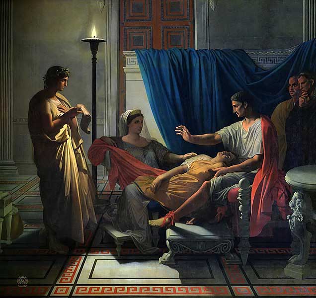 ویرجیل قبل از آگوستوس، لیویا و اوکتاویا کتاب انید را می خواند